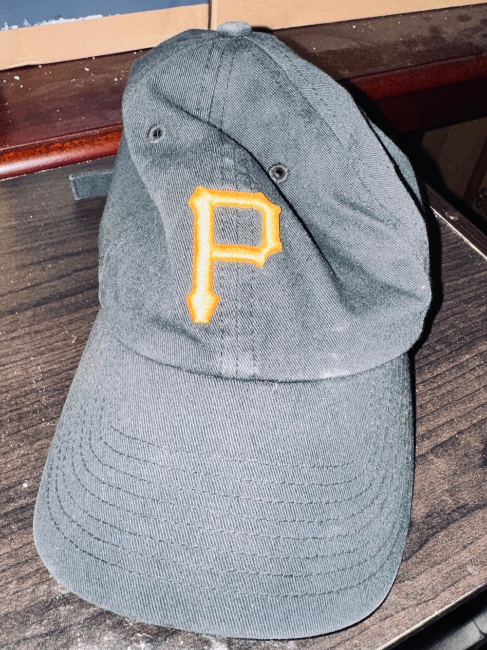 Black Baseball Cap with Yellow 'P' Patch